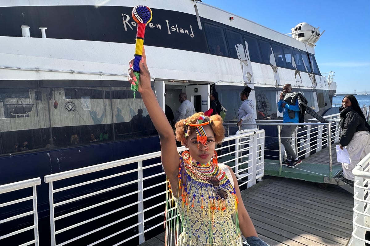 Robben Island ferry departing from Nelson Mandela Gateway at V&A Waterfront Cape Town